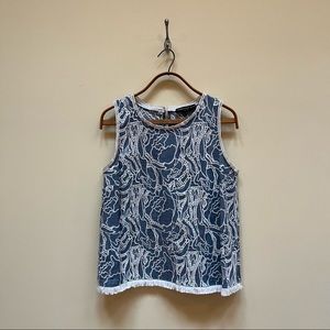 GENERATION LOVE | Sleeveless Embroidered Denim Top